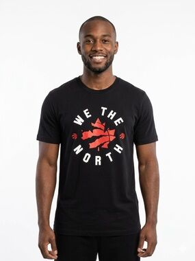 NBA Black T-Shirt with Red and White "We The North" Graphic men’s large 💯 cotton